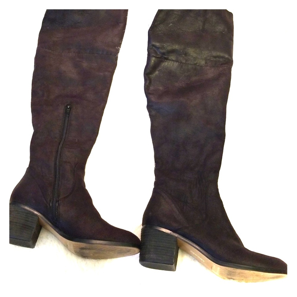 Ladies Tall Report Black Over the Knee Boots S 10